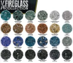 American Fire Glass Fire Glass Sample Pack, (Choose 5) 7 American Fire Glass Fire Glass Sample Pack, (Choose 5) -Heating Equipment Store 1 4 inch fireglass colors