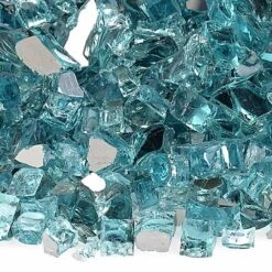 American Fire Glass 1/4-Inch Premium Fire Glass, 10-Pounds, Azuria Reflective -Heating Equipment Store aff azblrf c 1 2 1