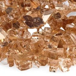 American Fire Glass 1/4-Inch Premium Fire Glass, 10-Pounds, Champagne Reflective -Heating Equipment Store aff chamrf c