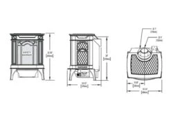 Napoleon GDS20E Arlington Electronic Ignition Direct Vent Cast Iron Stove -Heating Equipment Store arlington dimensions