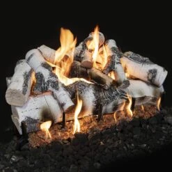 Grand Canyon Quaking Aspen Double Sided Vented Gas Log Set With Stainless Steel Burner