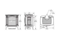 Napoleon GDS25-1 Bayfield Direct Vent Cast Iron Gas Stove -Heating Equipment Store bayfield dimensions