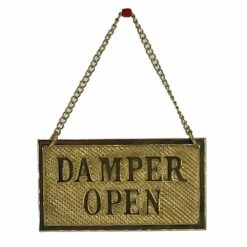 Dagan DG-OC-SIGN Damper Sign, Polished Brass, 4x2-Inches