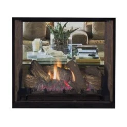 Superior DRT63ST-B 40-Inch Electronic Ignition Direct Vent See-Through Gas Fireplace With Remote & Oak Logs