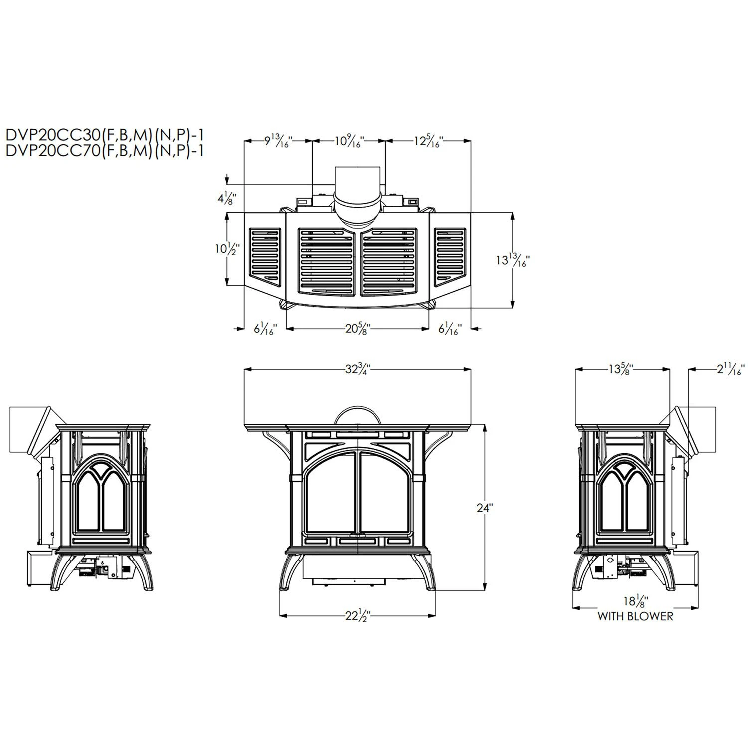 Empire White Mountain Hearth DVP20CC Direct-Vent Cast Iron Stove With Slope Glaze Burner, 20-Inches 8 Empire White Mountain Hearth DVP20CC Direct-Vent Cast Iron Stove With Slope Glaze Burner, 20-Inches - Image 8