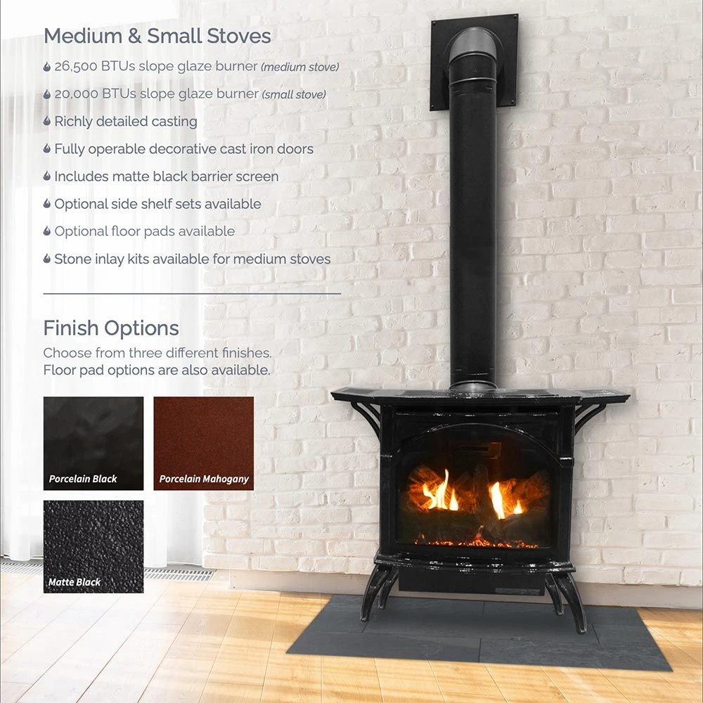 Empire White Mountain Hearth DVP30CC Direct-Vent Cast Iron Stove With Slope Glaze Burner, 30-Inches 4 Empire White Mountain Hearth DVP30CC Direct-Vent Cast Iron Stove With Slope Glaze Burner, 30-Inches - Image 4