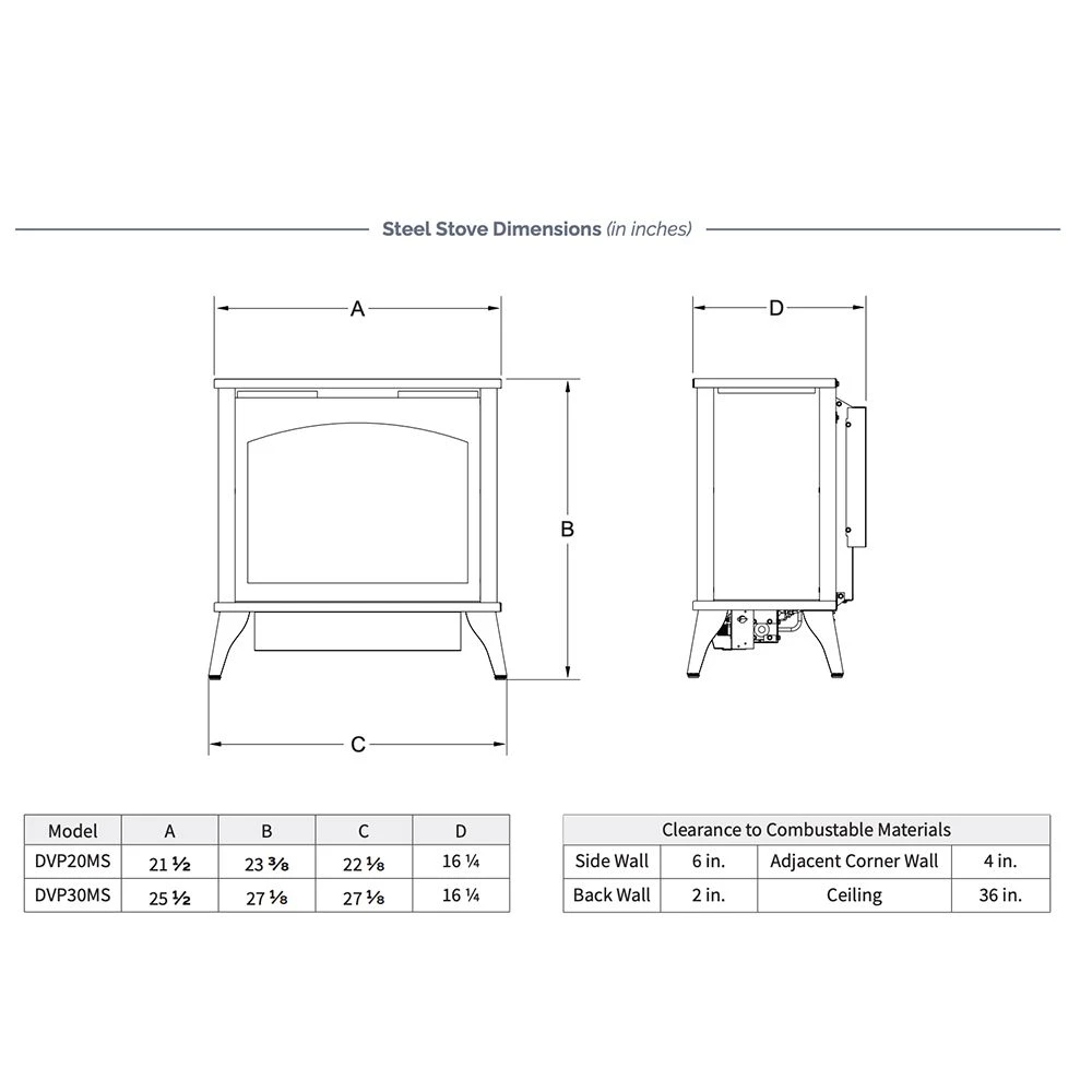 Empire White Mountain Hearth DVP30MS Direct Vent 30-Inch Steel Stove With Log Set 5 Empire White Mountain Hearth DVP30MS Direct Vent 30-Inch Steel Stove With Log Set - Image 5