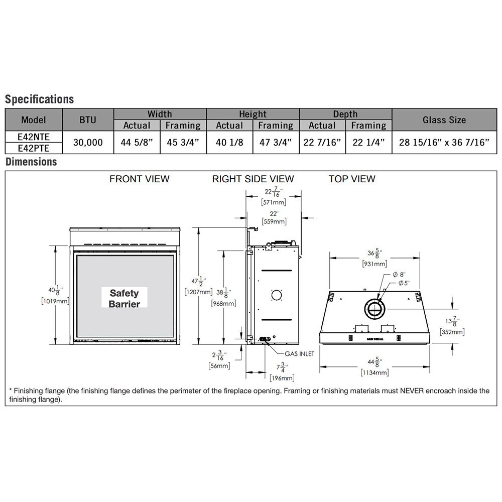 Napoleon E42xTE Elevation Series Electronic Ignition 42-Inch Direct Vent Gas Fireplace 11 Napoleon E42xTE Elevation Series Electronic Ignition 42-Inch Direct Vent Gas Fireplace - Image 11
