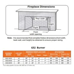Real Fyre ENS Charred Evergreen Split Oak Vented Gas Log Set, Stainless Steel, ANSI Certified 7 Real Fyre ENS Charred Evergreen Split Oak Vented Gas Log Set, Stainless Steel, ANSI Certified -Heating Equipment Store g52 size requirements