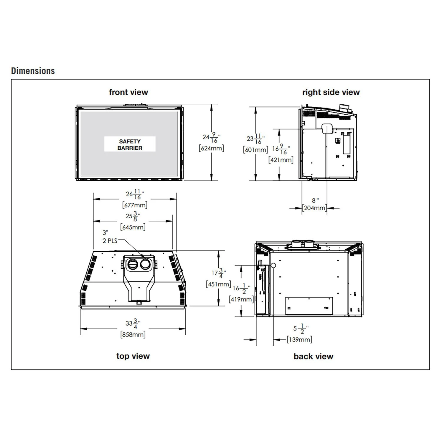 Napoleon GDIX4N-1 Oakville Series Electronic Ignition Direct Vent Gas Fireplace Insert 8 Napoleon GDIX4N-1 Oakville Series Electronic Ignition Direct Vent Gas Fireplace Insert - Image 8