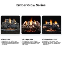 Hargrove ANSI Certified Cumberland Char Vent-Free Gas Log Set (HGETCC) -Heating Equipment Store hargrove ember glow series a 11 22