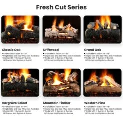 Hargrove Classic Oak Vented Gas Log Set With RGA/ANSI Certified Burner (HGCLSAA-EHB-RGA) -Heating Equipment Store hargrove fresh cut logs a 11 22 1