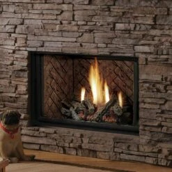 Kingsman HBZDV4228 42-Inch High Capacity Zero Clearance Dual Burner Direct Vent Gas Fireplace With Log Set
