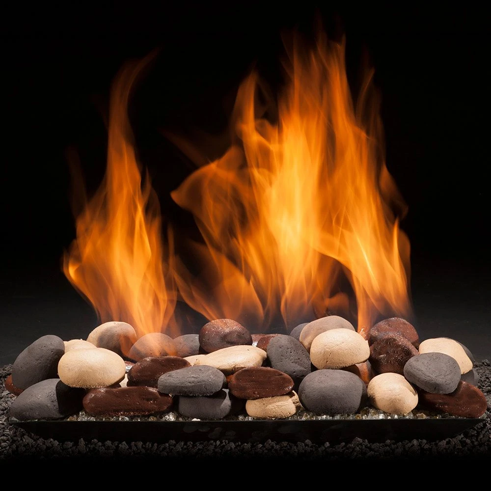 Hargrove 18-Inch Blazing River Stones Full Pan Vented Gas Set With Burner Kit (HGFRR18-FPB) 1 Hargrove 18-Inch Blazing River Stones Full Pan Vented Gas Set With Burner Kit (HGFRR18-FPB)