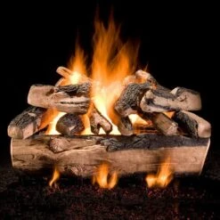 Hargrove Kodiak Split Triple Stack Vented Gas Log Set With Burner Kit (HGKSS-TSB)