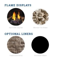 Kingsman IDV26 26-Inch Clean View Direct Vent Gas Fireplace Insert With Media -Heating Equipment Store idv26n liners media a 10 20