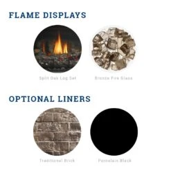 Kingsman IDV34 34-Inch Clean View Direct Vent Gas Fireplace Insert With Media -Heating Equipment Store idv34n liners media a 10 20