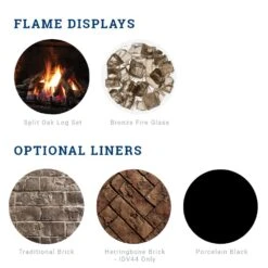 Kingsman IDV44 44-Inch Clean View Direct Vent Gas Fireplace Insert With Media -Heating Equipment Store idv44n liners media a 10 20