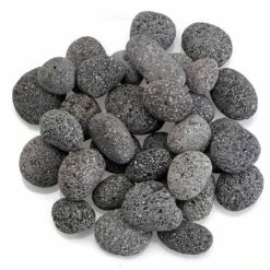 American Fire Glass Gray Lava Stone, 20 Pounds, Small 1/2-1 Inch