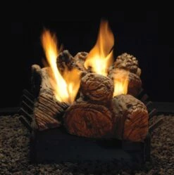 Empire White Mountain Hearth LSUxxSF-Kit Ceramic Fiber Stone River Multi-Sided Complete Fireplace Log Set -Heating Equipment Store lsu24sf stone river end view 1 1