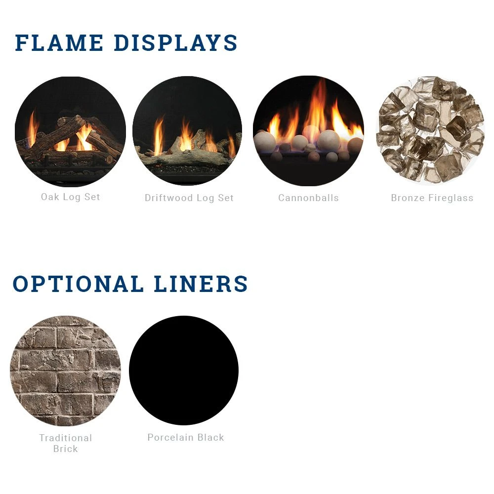 Kingsman MCVP42 43-Inch Clean View Direct Vent Peninsula Gas Fireplace With Media 4 Kingsman MCVP42 43-Inch Clean View Direct Vent Peninsula Gas Fireplace With Media - Image 4