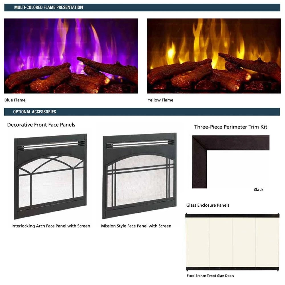 Superior MPE-3x-N Built-In Electric Fireplace With Charred Split Oak Logs And Glowing Ember Bed 3 Superior MPE-3x-N Built-In Electric Fireplace With Charred Split Oak Logs And Glowing Ember Bed - Image 3