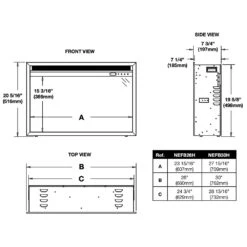 Napoleon NEFB30H-NEFTK3040 Cineview 30-Inch Electric Fireplace Insert With Logs, Crystal Media, Remote & 5-Inch Surround 9 Napoleon NEFB30H-NEFTK3040 Cineview 30-Inch Electric Fireplace Insert With Logs, Crystal Media, Remote & 5-Inch Surround -Heating Equipment Store nefb26h nefb30h specs 12 20