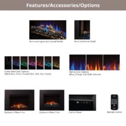 Napoleon NEFB30H-NEFTK3040 Cineview 30-Inch Electric Fireplace Insert With Logs, Crystal Media, Remote & 5-Inch Surround 8 Napoleon NEFB30H-NEFTK3040 Cineview 30-Inch Electric Fireplace Insert With Logs, Crystal Media, Remote & 5-Inch Surround -Heating Equipment Store nefb26h neftk2636 options b 12 20