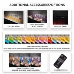 Napoleon NEFBD50HE CLEARion 50-Inch Built-In See-Through Electric Fireplace With Logs, Crystal Media & Remote 8 Napoleon NEFBD50HE CLEARion 50-Inch Built-In See-Through Electric Fireplace With Logs, Crystal Media & Remote -Heating Equipment Store nefbd50he b 02 20