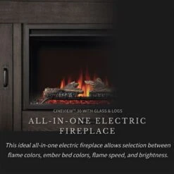 Napoleon NEFP30-3020RK Franklin Electric Fireplace TV Stand With 30-Inch Cineview Firebox -Heating Equipment Store nefp30 3020rk feat a 02 22