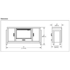 Napoleon NEFP30-3020RK Franklin Electric Fireplace TV Stand With 30-Inch Cineview Firebox -Heating Equipment Store nefp30 3020rk spec a 02 22