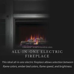 Napoleon NEFP30-3820AW Charlotte Electric Fireplace TV Stand With 30-Inch Cineview Firebox -Heating Equipment Store nefp30 3820aw feat a 02 22