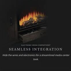 Napoleon NEFP30-3820AW Charlotte Electric Fireplace TV Stand With 30-Inch Cineview Firebox -Heating Equipment Store nefp30 3820aw feat e 02 22