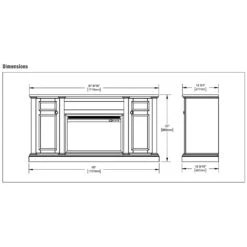 Napoleon NEFP30-3820AW Charlotte Electric Fireplace TV Stand With 30-Inch Cineview Firebox -Heating Equipment Store nefp30 3820aw spec a 02 22