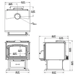 Osburn 3500 Wood Stove With Blower -Heating Equipment Store ob03500 specs a 10 20