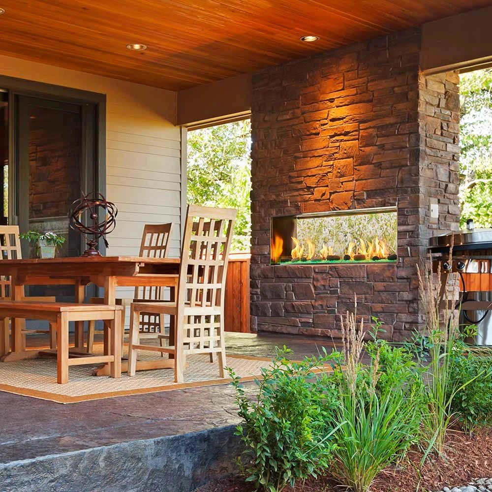 Outdoor Lifestyles Lanai 48-Inch Linear Outdoor See-Through Gas Fireplace With IntelliFire Ignition 2 Outdoor Lifestyles Lanai 48-Inch Linear Outdoor See-Through Gas Fireplace With IntelliFire Ignition - Image 2