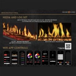 Modern Flames Orion Multi 76-Inch Three-Sided Electric Fireplace With Allwood Wall System -Heating Equipment Store or52 multi wss config e 05 23