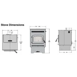 PelPro EPA Certified Pellet Stove With 60 Lb. Hopper (PP60-B) -Heating Equipment Store pp60 b d 10 22