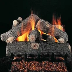 Rasmussen SS-PR-Kit Prestige Oak Series Stainless Steel Fireplace Log Set