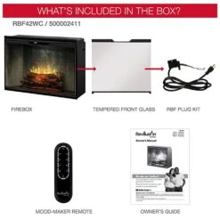 Dimplex Revillusion Electric Fireplace With Weathered Concrete Backer, Front Glass Pane And Plug Kit, 42-Inches 10 Dimplex Revillusion Electric Fireplace With Weathered Concrete Backer, Front Glass Pane And Plug Kit, 42-Inches -Heating Equipment Store rbf42wcg config e 10 23