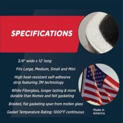 Rutland Ceramic Grill Braided Fiberglass Replacement Gasket 12 Rutland Ceramic Grill Braided Fiberglass Replacement Gasket -Heating Equipment Store rd 99n12 d 05 23