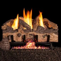 Real Fyre CHGS Charred Gnarled Split Ventless Gas Log Set, Stainless Steel, ANSI Certified