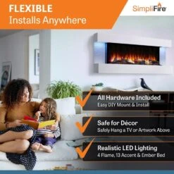 SimpliFire SF-FORMAT36-SF-FM50-WH Format 36-Inch Wall Mount Electric Fireplace With 50-Inch Floating Mantel 9 SimpliFire SF-FORMAT36-SF-FM50-WH Format 36-Inch Wall Mount Electric Fireplace With 50-Inch Floating Mantel -Heating Equipment Store sf format36 sf fm50 wh c 07 23