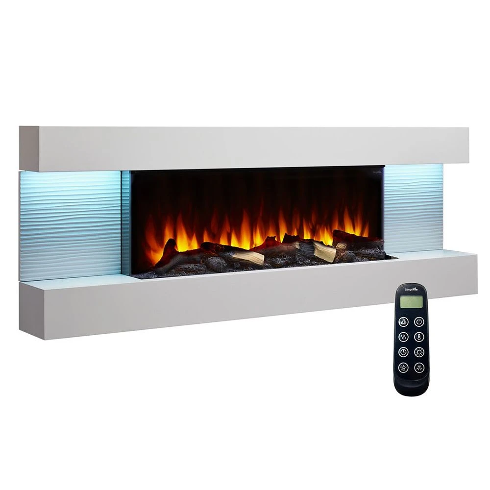 SimpliFire SF-FORMAT36-SF-FM60-WH Format 36-Inch Wall Mount Electric Fireplace With 60-Inch Floating Mantel 1 SimpliFire SF-FORMAT36-SF-FM60-WH Format 36-Inch Wall Mount Electric Fireplace With 60-Inch Floating Mantel
