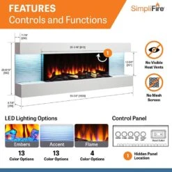 SimpliFire SF-FORMAT36-SF-FM60-WH Format 36-Inch Wall Mount Electric Fireplace With 60-Inch Floating Mantel 11 SimpliFire SF-FORMAT36-SF-FM60-WH Format 36-Inch Wall Mount Electric Fireplace With 60-Inch Floating Mantel -Heating Equipment Store sf format36 sf fm60 wh e 07 23