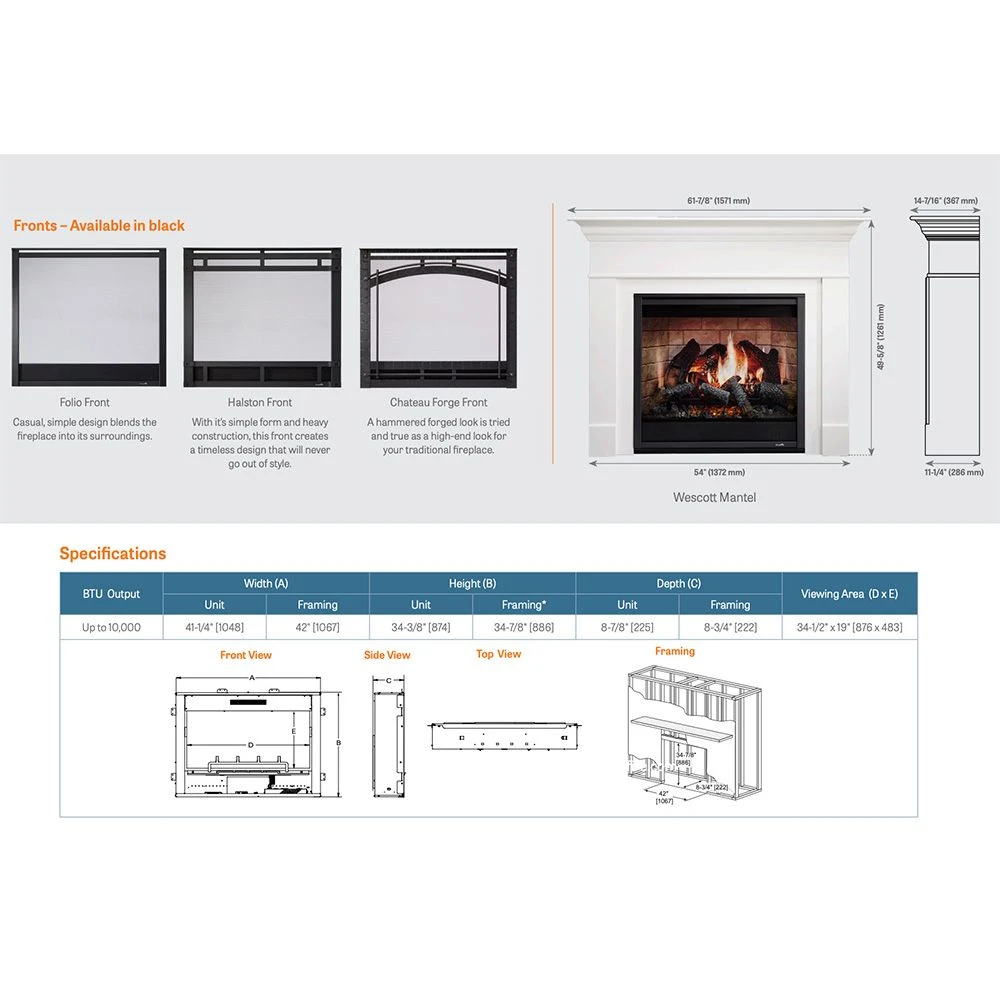 SimpliFire Inception 36-Inch Electric Fireplace Wescott Mantel Package 3 SimpliFire Inception 36-Inch Electric Fireplace Wescott Mantel Package - Image 3