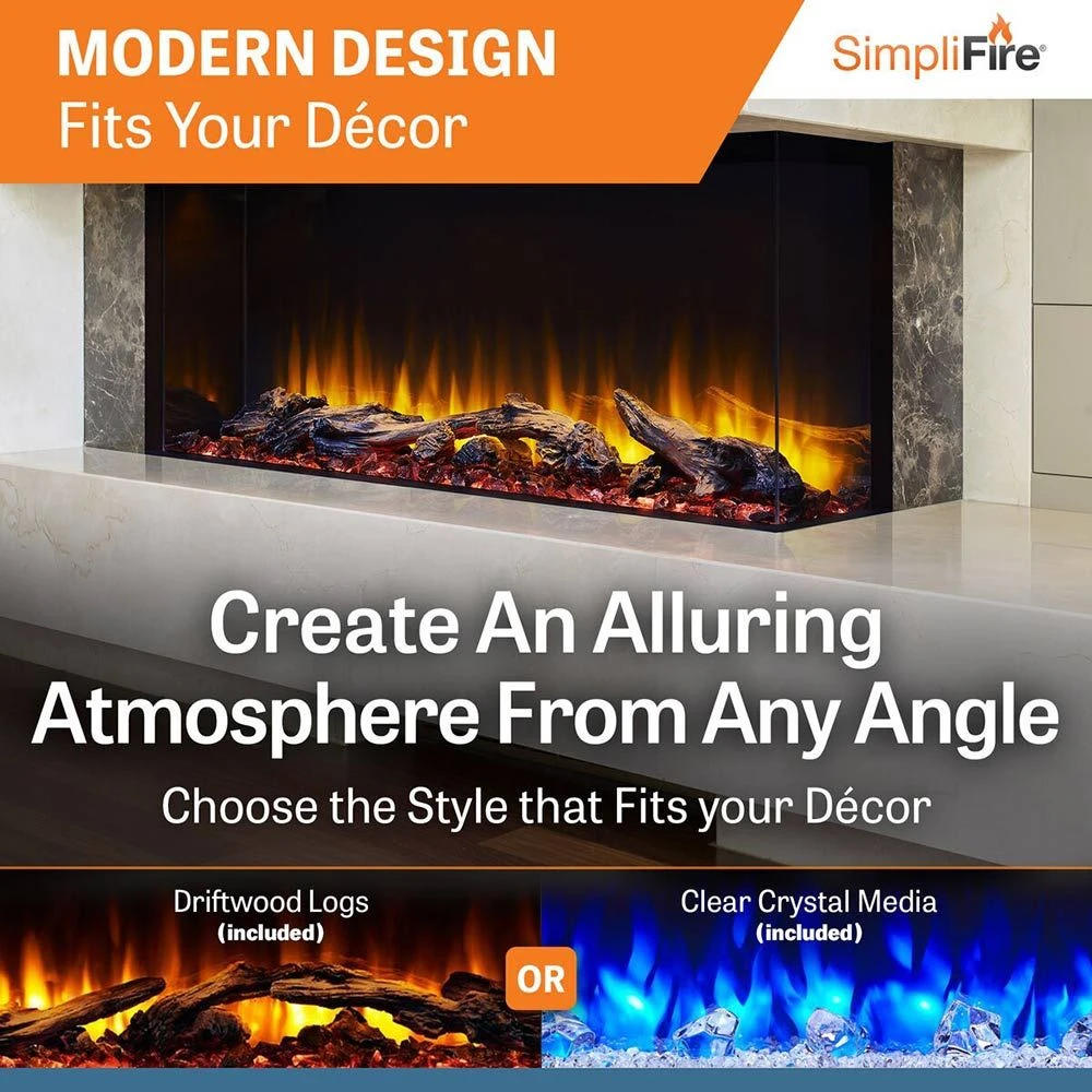 SimpliFire SF-SCT Scion Trinity 3-Sided Linear Electric Fireplace 2 SimpliFire SF-SCT Scion Trinity 3-Sided Linear Electric Fireplace - Image 2