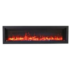 Amantii Symmetry Bespoke 60-Inch Indoor/Outdoor Built-In Smart Electric Fireplace -Heating Equipment Store sym bespoke sable orange flame a 10 20