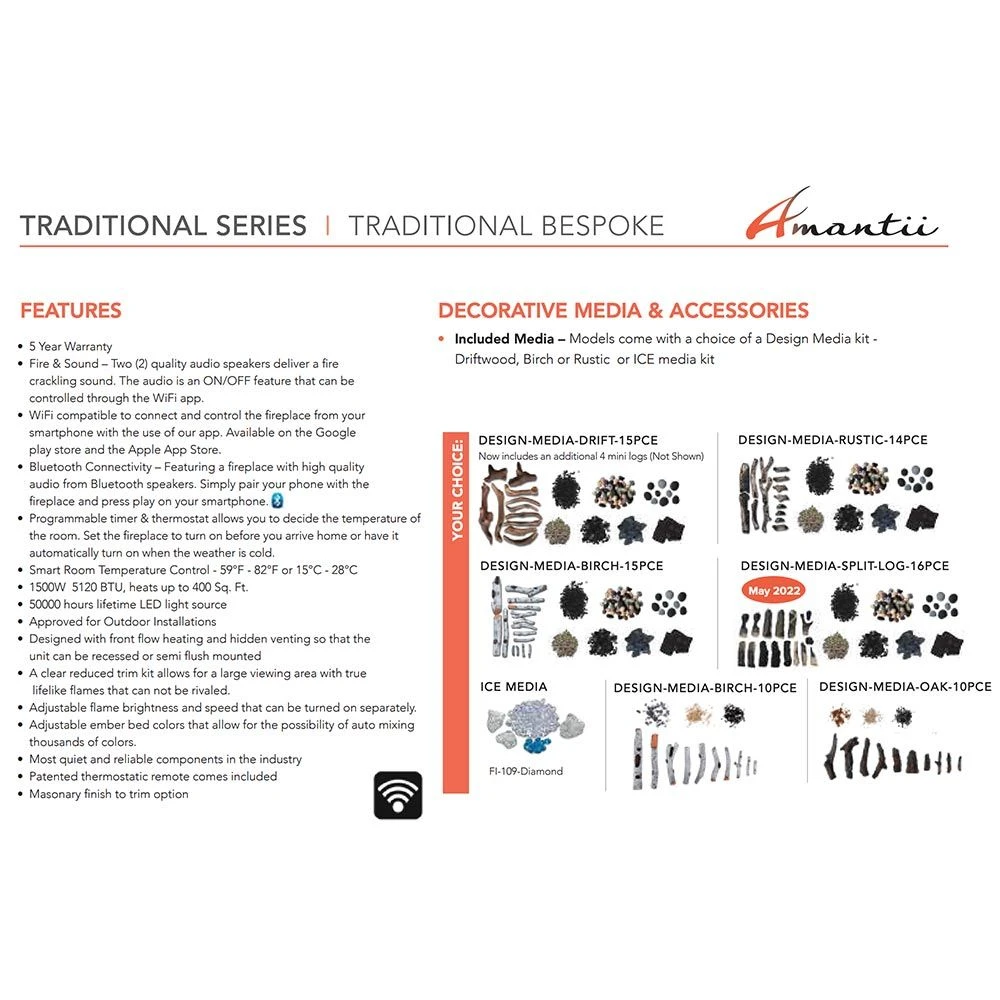 Amantii Traditional Bespoke Indoor/Outdoor Smart Electric Fireplace Insert 5 Amantii Traditional Bespoke Indoor/Outdoor Smart Electric Fireplace Insert - Image 5