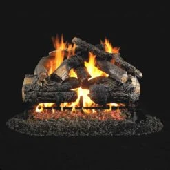 Real Fyre PN Pioneer Oak Vented Gas Log Set, Stainless Steel